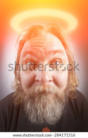 Portrait of a bearded man in the image of God