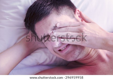 Young man wakes up
