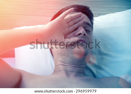 Young man wakes up