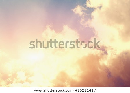 Beautiful sky with clouds and sunlight