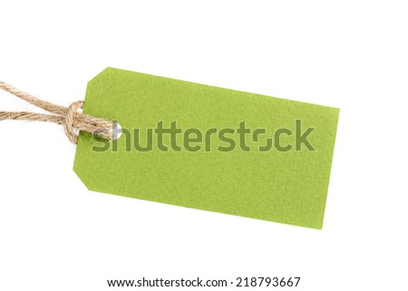price tag from recycled paper on twine cord isolated on white background price tag from recycled paper on twine cord isolated on white background