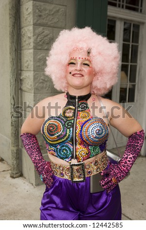 mardi gras bead wig