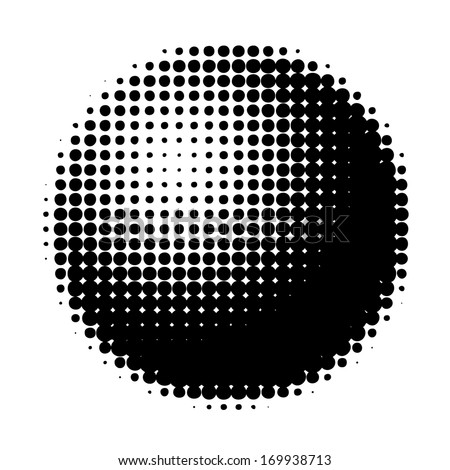 Halftone ball vector - isolated vector graphic element