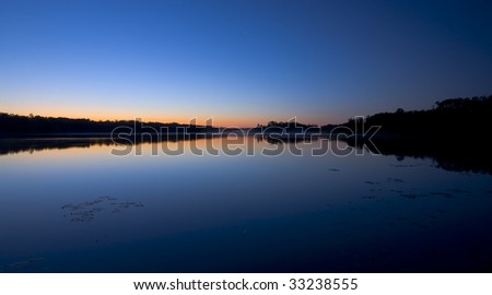 Reflection of the morning star at Fish Lake, Minnesota