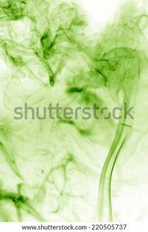 Green smoke with white background