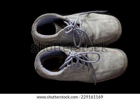 Pair of gray Suede Leather Shoes