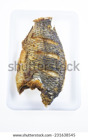 Thai food Fish Fry in white background
