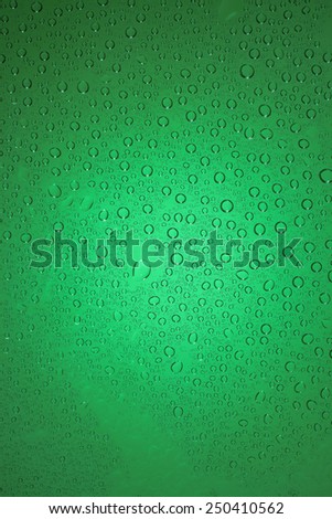 Green water drops background.