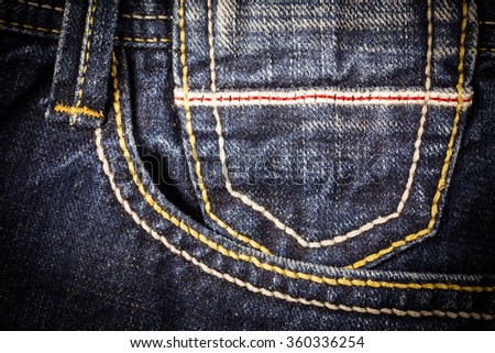 Vintage sewing  line of jeans.