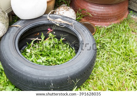 Used tyres potentially store stagnant water and become mosquitoes breeding ground