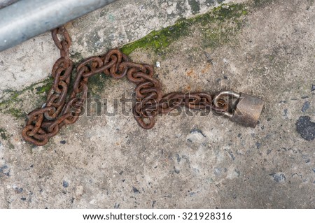 rusty chain and lock