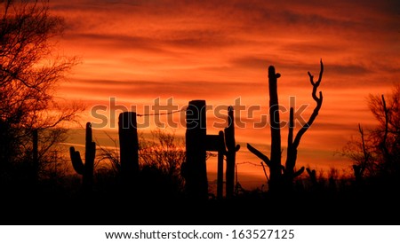 Southwestern ranch sunset