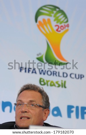 RIO DE JANEIRO, BRAZIL - OCTOBER 21,2013: MEETING OF THE ORGANIZING COMMITTEE OF FIFA WORLD CUP 2014 WITH SECRETARY GENERAL MR. JÃ?Â©rÃ?Â´me Valcke.