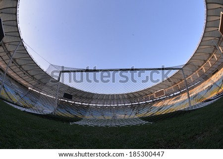 Rio de Janeiro, April 2, 2014. photos of the Maracana stadium to 70 days of World Cup football.