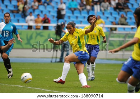 RIO DE JANEIRO, 20 JULY 2007 PAN AMERICAN GAMES RIO DE JANEIRO (SOCCER Women) BRAZIL AND URUGUAY