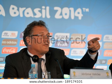 RIO DE JANEIRO, BRAZIL -25 April 2014: Missing 48 days FOR WORLD CUP Meeting of the organizers of the 2014 World Cup. with the presence of the general secretary of FIFA, SR. Jerome Valcker.