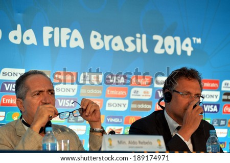 RIO DE JANEIRO,  25 April 2014 Missing 48 days FOR WORLD CUP, Meeting  of the 2014 World Cup. with the presence of the general secretary of FIFA, Jerome Valcker and sports minister , Aldo Rebelo
