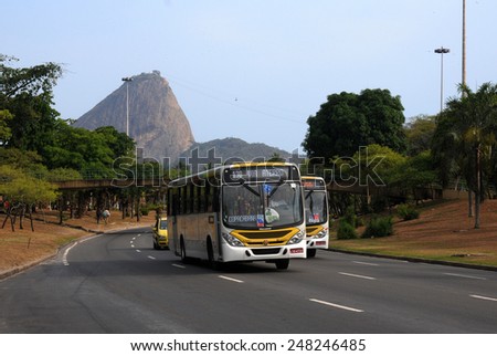 Rio de Janeiro-Brazil, 27 January 2015- traffic in Flamengo Park, one of the main access roads in the city of Rio de Janeiro