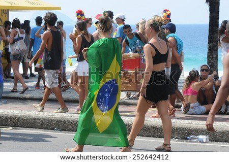Rio de Janeiro-Brazil February 08, 2015, street carnival in Rio de Janeiro Podedesosas(traditional carnival block of Rio de Janeiro)