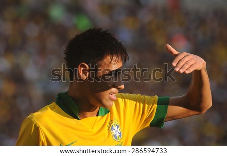 Rio de Janeiro, June 20, 2014, Neymar, player of the Brazilian team at work. played football and making commercial appearances.