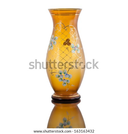Empty Vase Brown Gold Glass Isolated