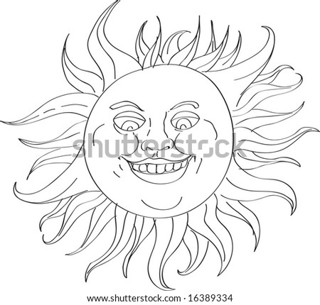 Sun Outline Stock Vector Illustration 16389334 : Shutterstock