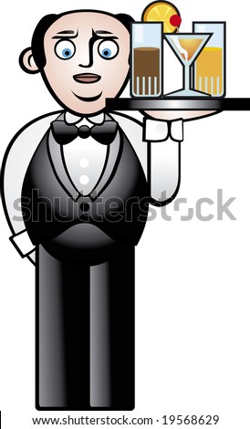 Waiter Two Stock Vector Illustration 19568629 : Shutterstock