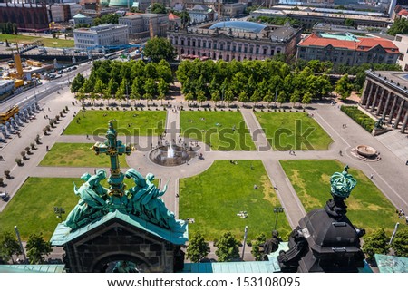 Cityscape from the sightseeing platform on the Berlin Cathedral in Berlin, Germany