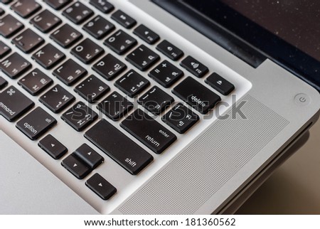 closeup shot of personal computer keyboard with power button