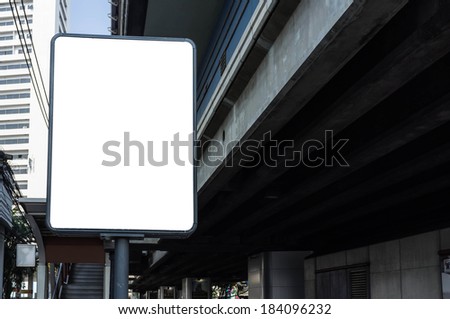 empty city billboard sign in city background