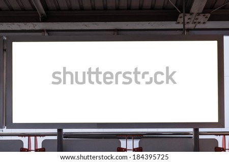 blank advertising indoor billboard in train station