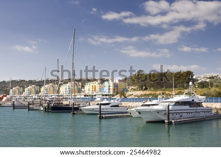Fun, Sun and Wind - Yachts in Albufeira marine, Portugal (no logos or brands)