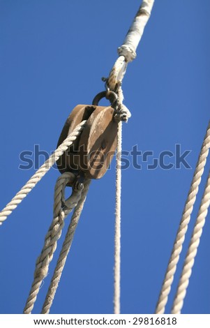 Ropes and other stuff of an old sail boat