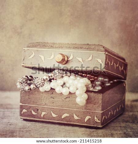 Vintage box with jewelry