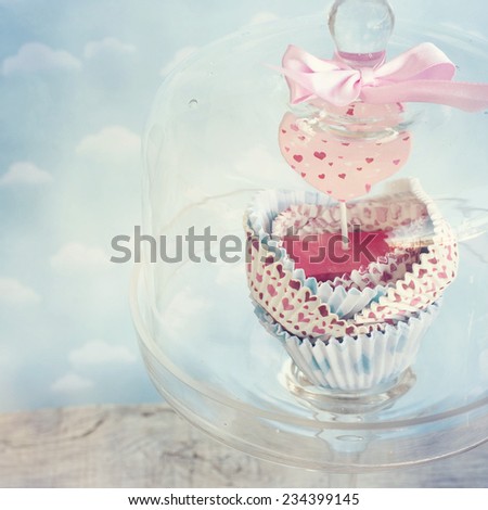 Cupcake cases in the bell jar
