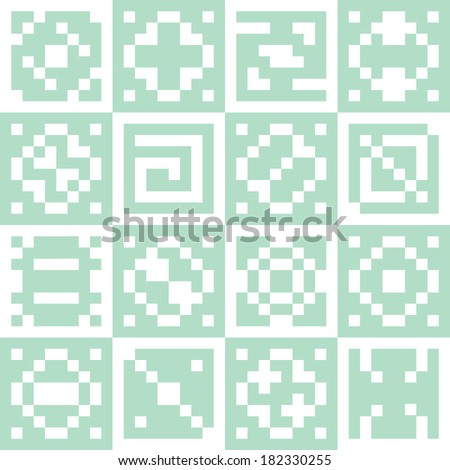 Abstract pixel background. Seamless pattern. Retro style.