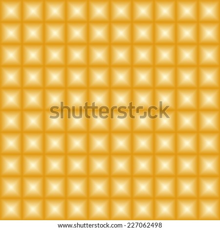 Vector metal texture. Golden abstract background. Pattern from golden tiles - seamless vector background
