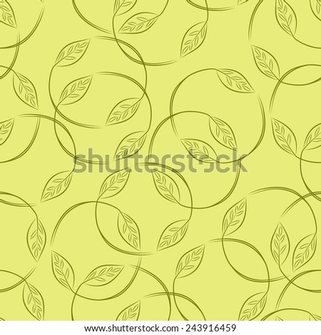 Leaves. Foliage green background. Floral seamless pattern.