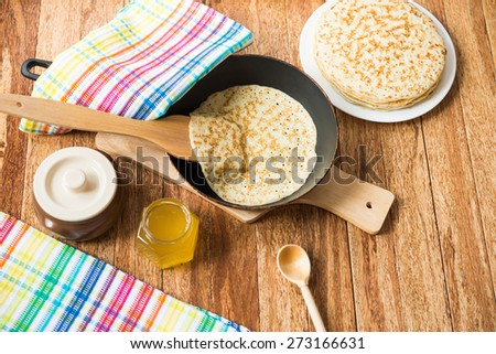 Pancakes. Traditional Russian food - pancake week