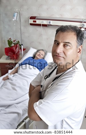 Male doctor visit patient