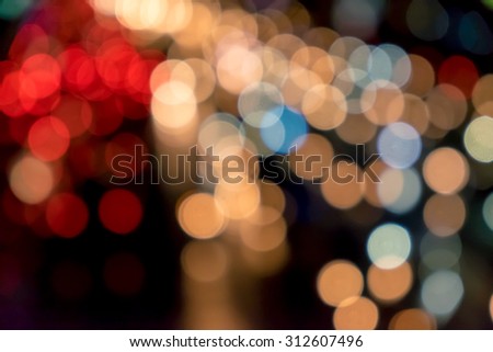 Blurred traffic jam with bokeh of car\'s light in Thailand