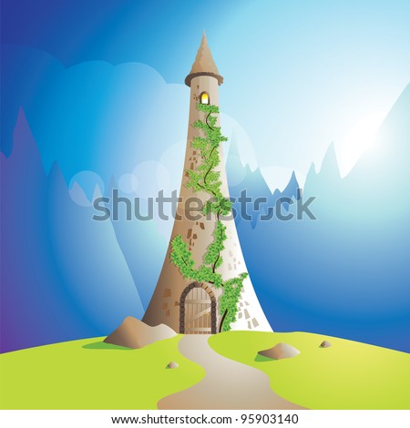 Free Image Stock on Stock Vector Rapunzel Tower 95903140 Jpg