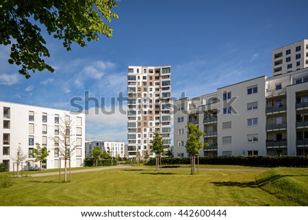 Apartment buildings in the city, modern residential buildings