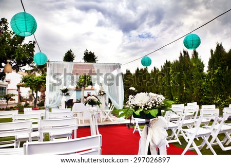 ceremony outdoors. Decoration of celebrations