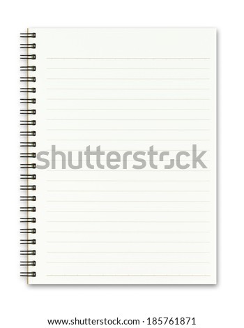 Blank realistic spiral notepad notebook isolated on white background