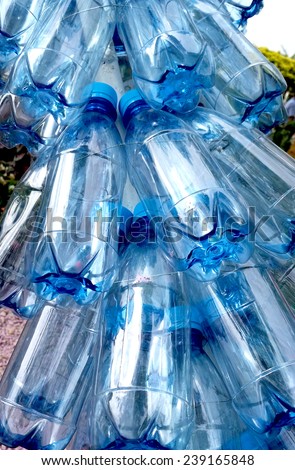 Empty plastic bottles recyclable waste