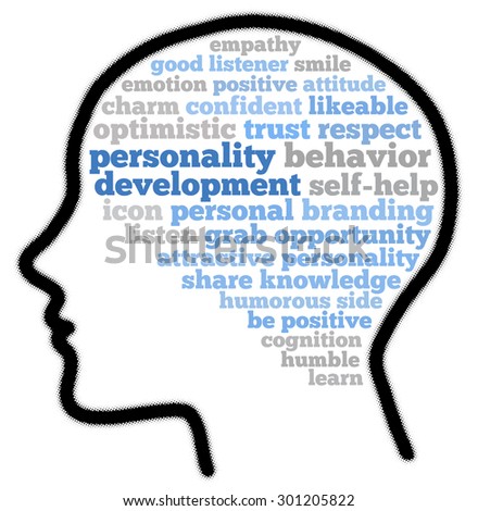 Personality development in word cloud