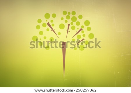 abstract tree silhouette on blurred vintage natural background
