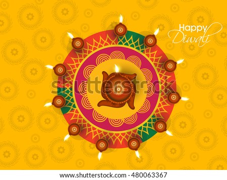 Happy Diwali Illustration, Flyer Design for Diwali festival