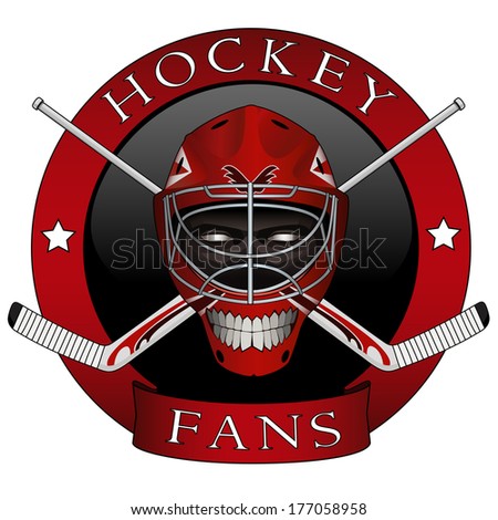 Vector illustration. Emblem of the hockey fans and brotherhoods. See this emblem in an alternative version, and goalkeeper in full growth on my portfolio